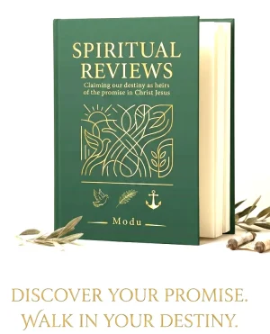 Front cover of the 2026 Christian book, Spiritual Reviews by Modu, in hardcover and digital formats. A 303-page mandate to shatter the victim mindset and operate in the supernatural blessings of your divine inheritance. ISBN: 9798988711223.